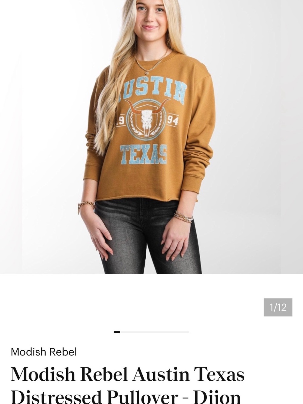 Modish Rebel Dijon Austin Texas Pullover Sweatshirt